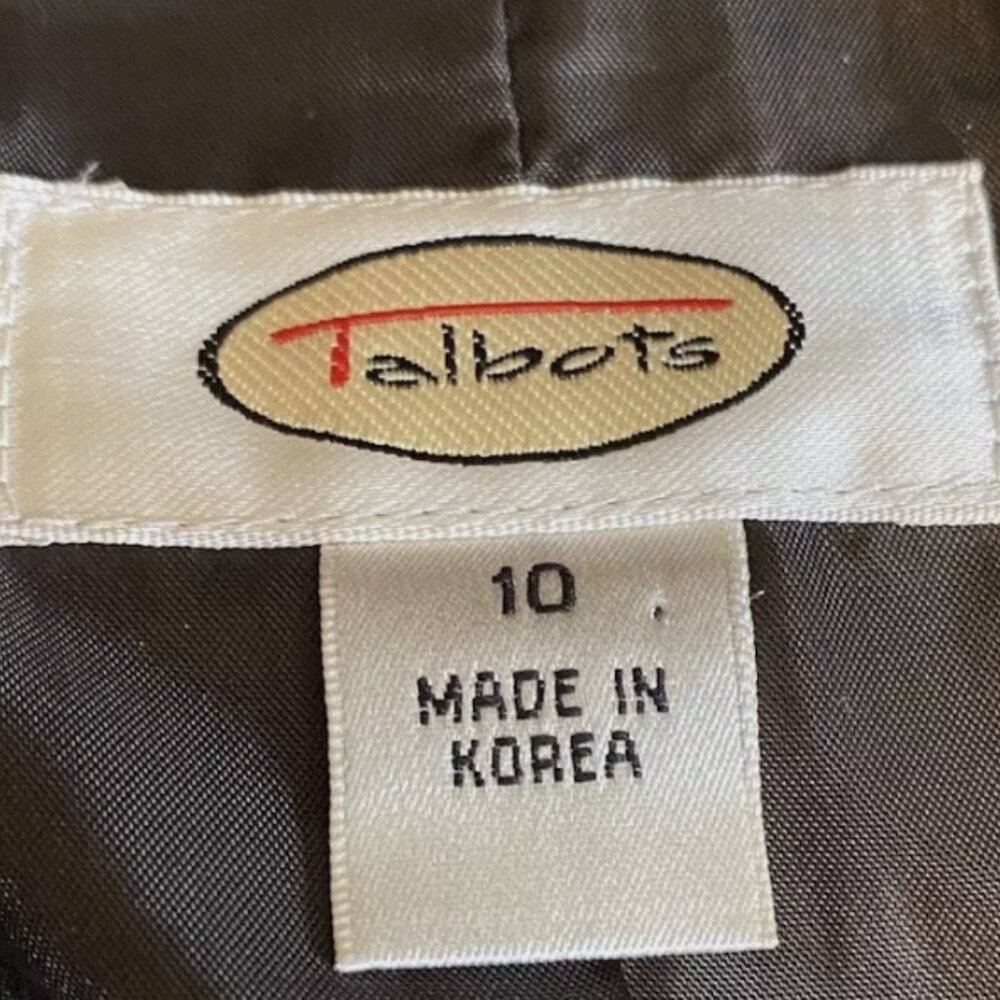 Talbots Blazer Velvet Jacket Size 10 Paisley Lined Cotton Silk Blend 1 Button - Picture 5 of 8